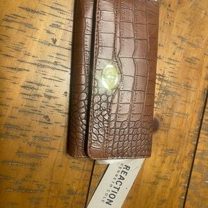 Kenneth Cole Brown Croc Embossed Wallet